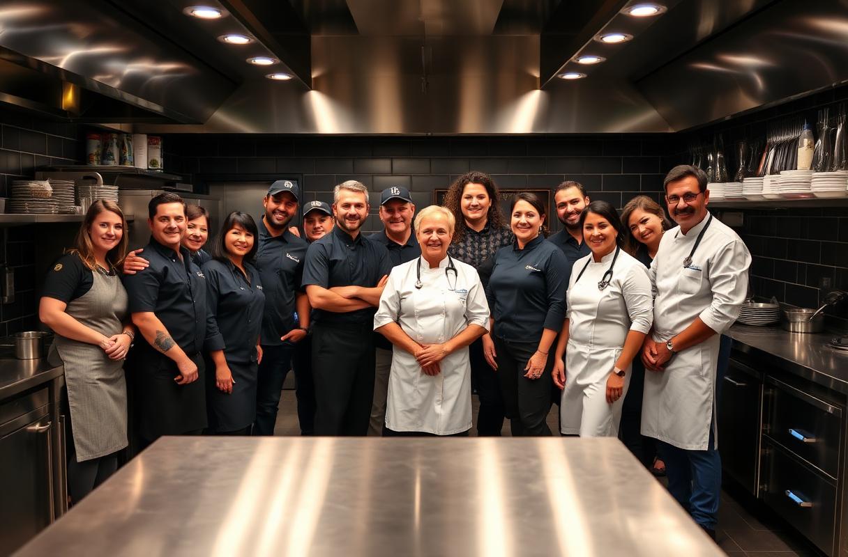 minifarmland team in open kitchen pass