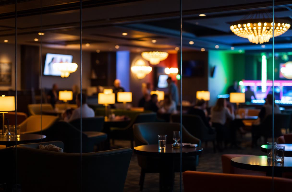 Quiet lounge adjacent to play floor