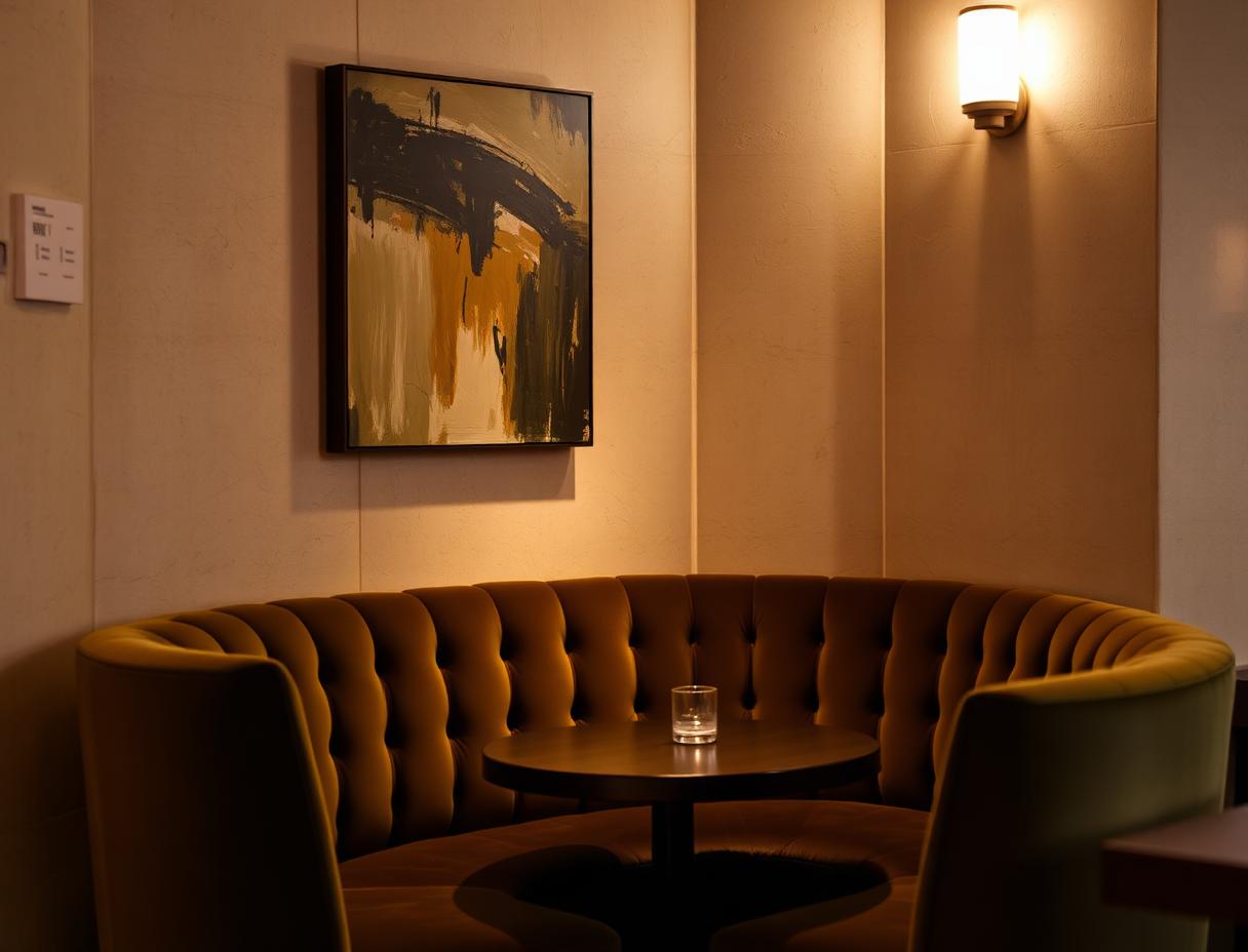 Intimate booth seating with soft lighting